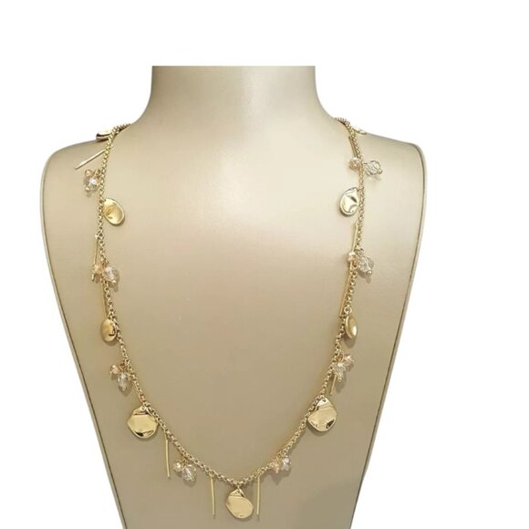 Vera Bradley Jewelry - Vera Bradley Petals Cluster Gold Tone Clear Rhinestone Necklace NWT MSRP $58